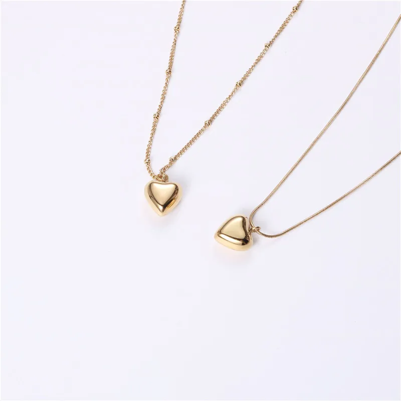 

High End Stainless Steel Jewelry Hollow Smooth Heart Pendant Necklace For Women