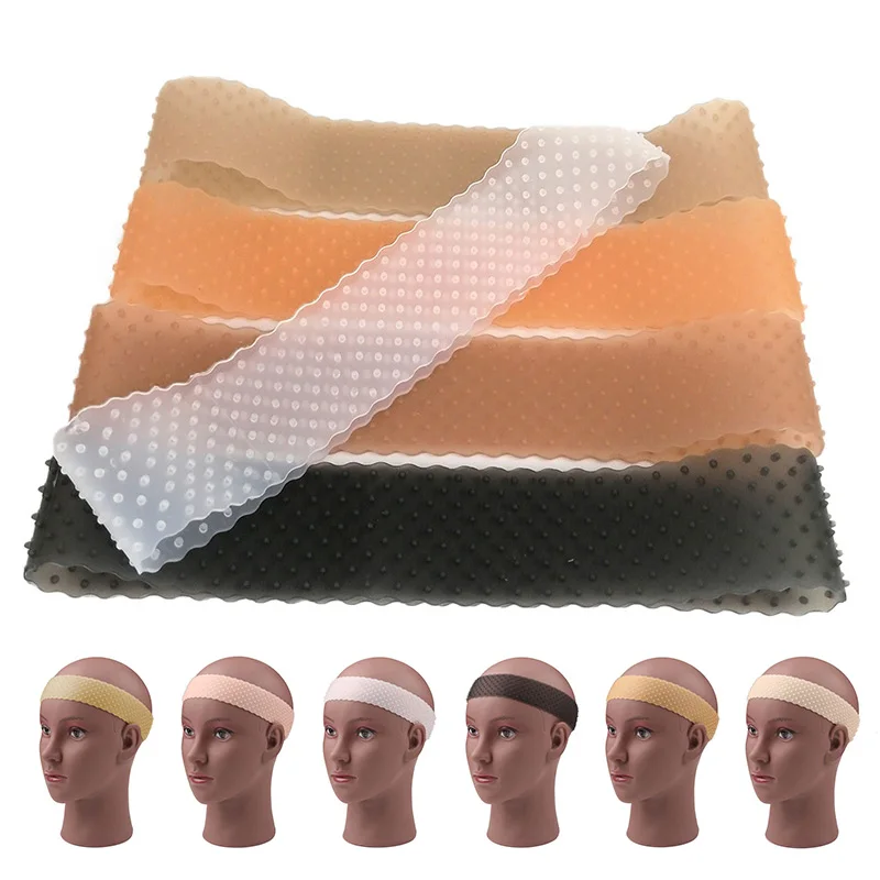 

Plussign Silicon Wig Band 1Pcs/Lot Top Wig Grap Medium Large Size Silicon Wig Grip Tranparent Black Brown Headband For Fix Wigs