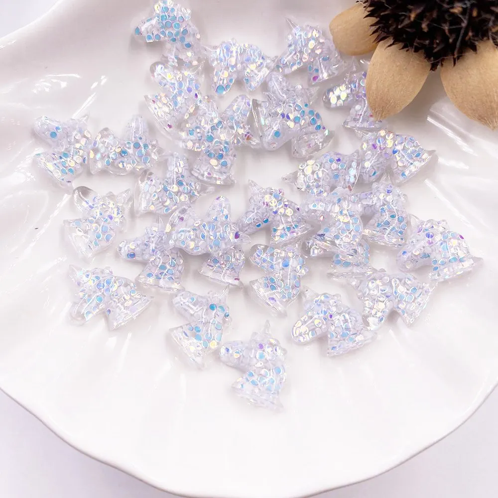 Полимерные блестящие красочные пайетки заполненные единорогом фигурки с