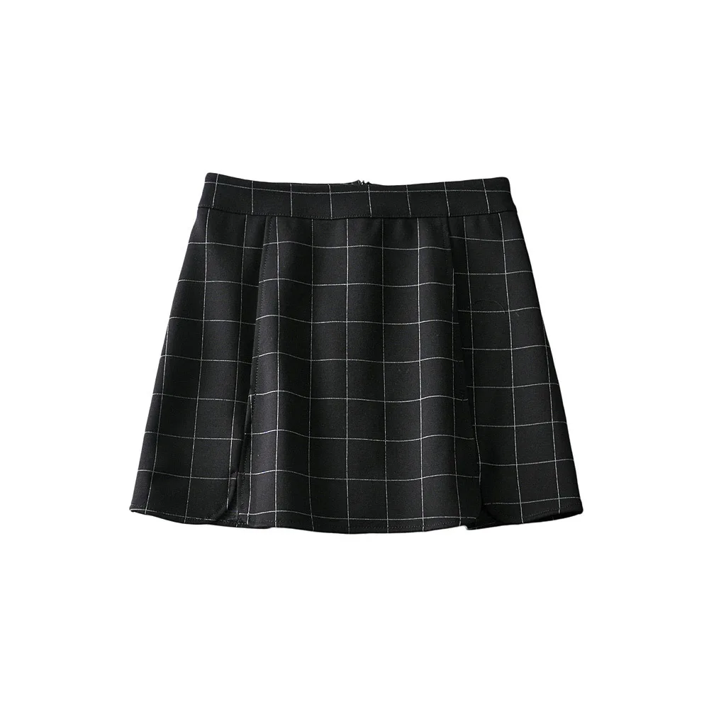 

Skirts Women 2021 Spring Summer Women's Wear New Refreshing Hong Kong Style Plaid Petals Short Casual Skirt