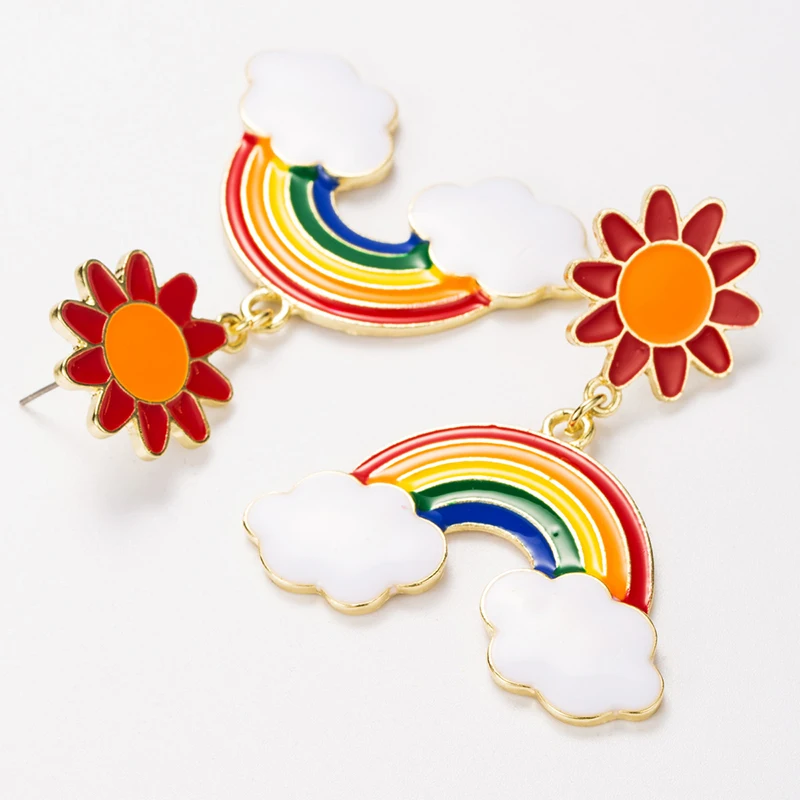 YIHUGMBO милые радужные висячие серьги разноцветные женские модные ювелирные
