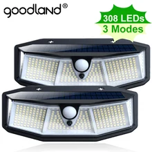 Goodland 308 LED Solar Light Outdoor Solar Lamp Powered Sunlight PIR Motion Sensor Waterproof Lights For Garden Decoration