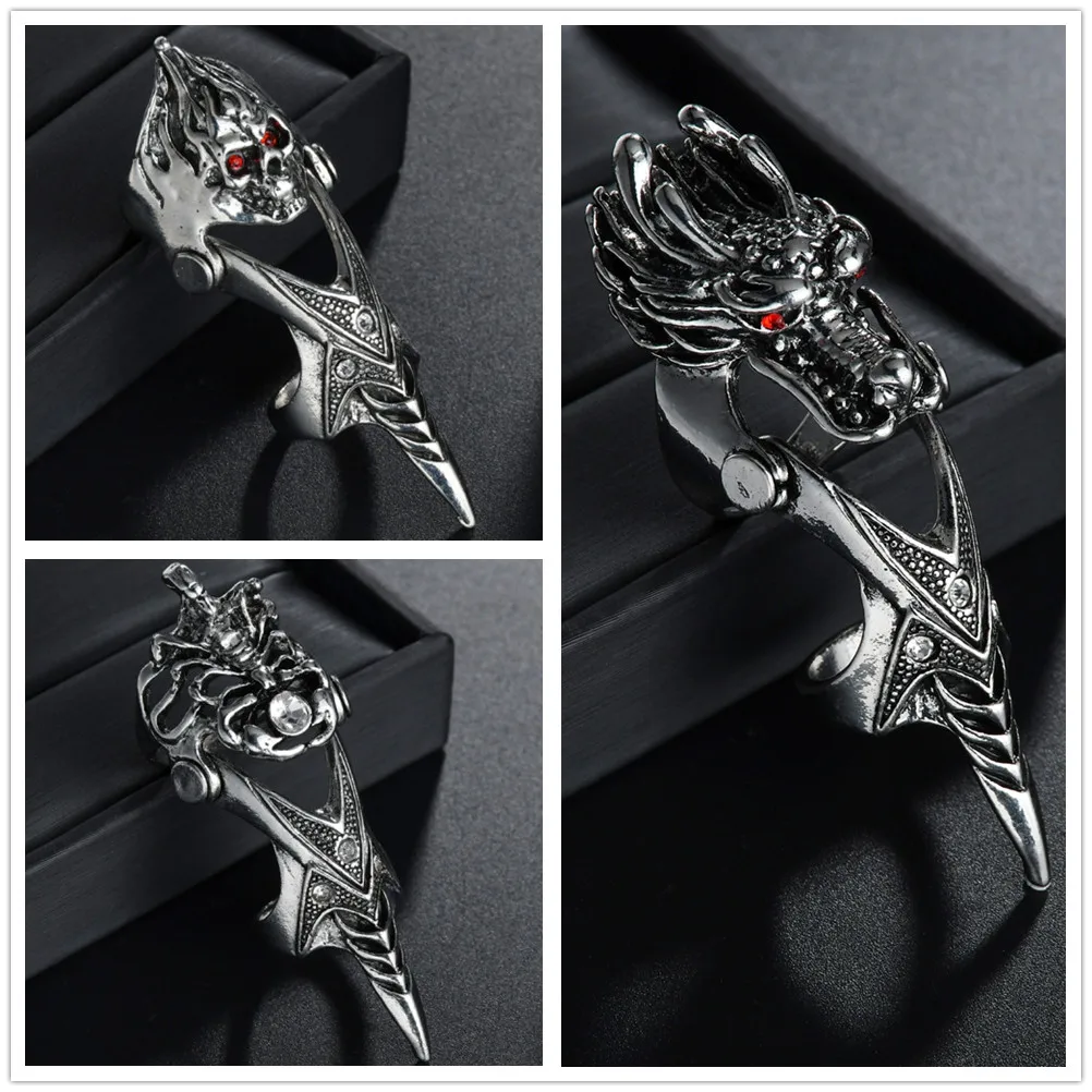 Кольцо унисекс в готическом стиле массивное ювелирное украшение панк дракона