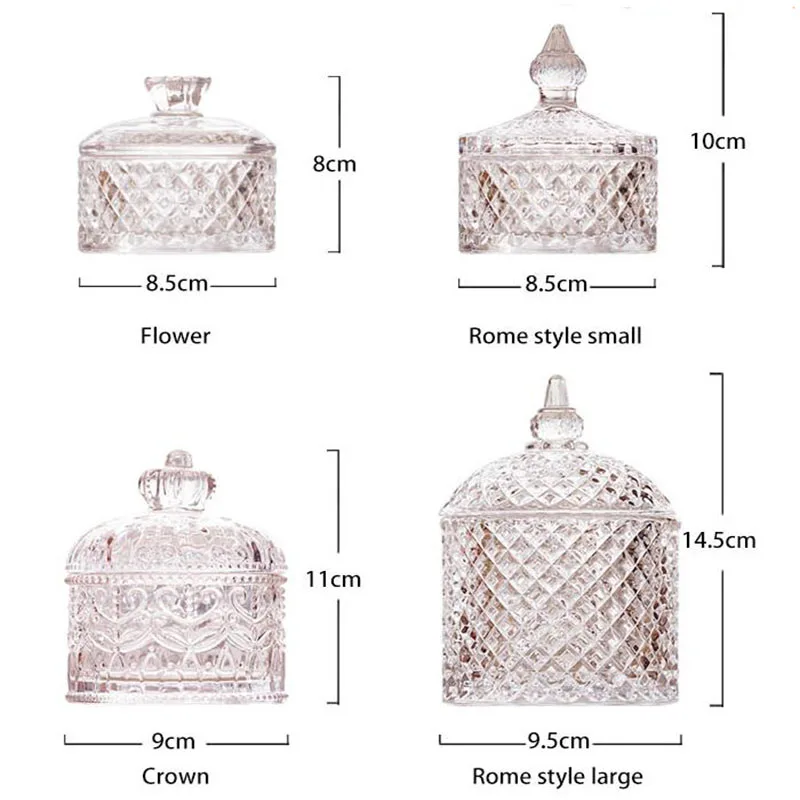 Скандинавское Хрустальное стекло с крышкой бак для хранения тисненые конфеты