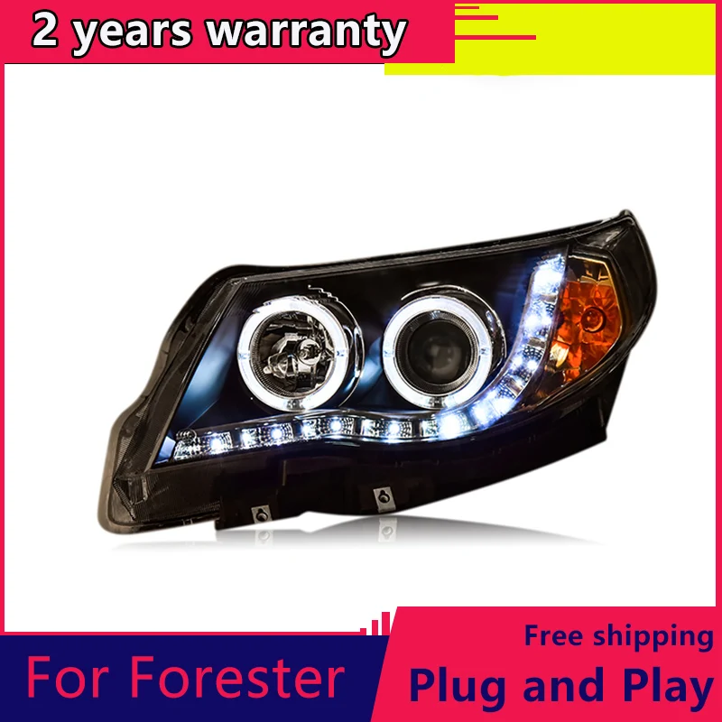 Для Subaru Forester фары 2011-2013 светодиодный DRL H7 D2H Hid вариант Ангел глаз Bi Xenon для