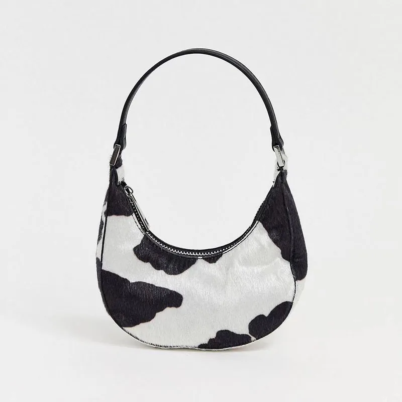 

Bag Female Mini Cow Pattern Underarm Bag 2020 New Crescent-shaped Handbag Chain Shoulder Messenger Bag Designer Bag
