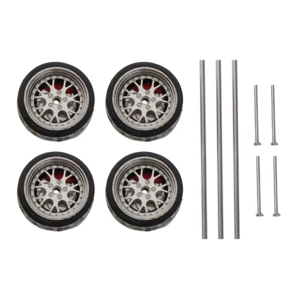 4pcs 1/64 Modified Wheels Rubber Tires with Axles and End Cap Upgrade Parts for RC Model Car yves bertheau genetically modified and non genetically modified food supply chains co existence and traceability
