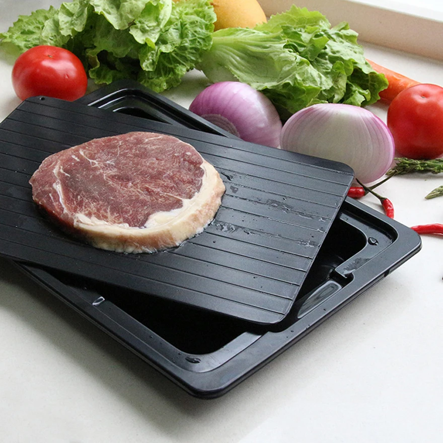 Defrosting Tray with Drip Tray Box Fast Thaw Frozen Meat Fish Sea Food Kitchen Gadget Tool Defrost Tray