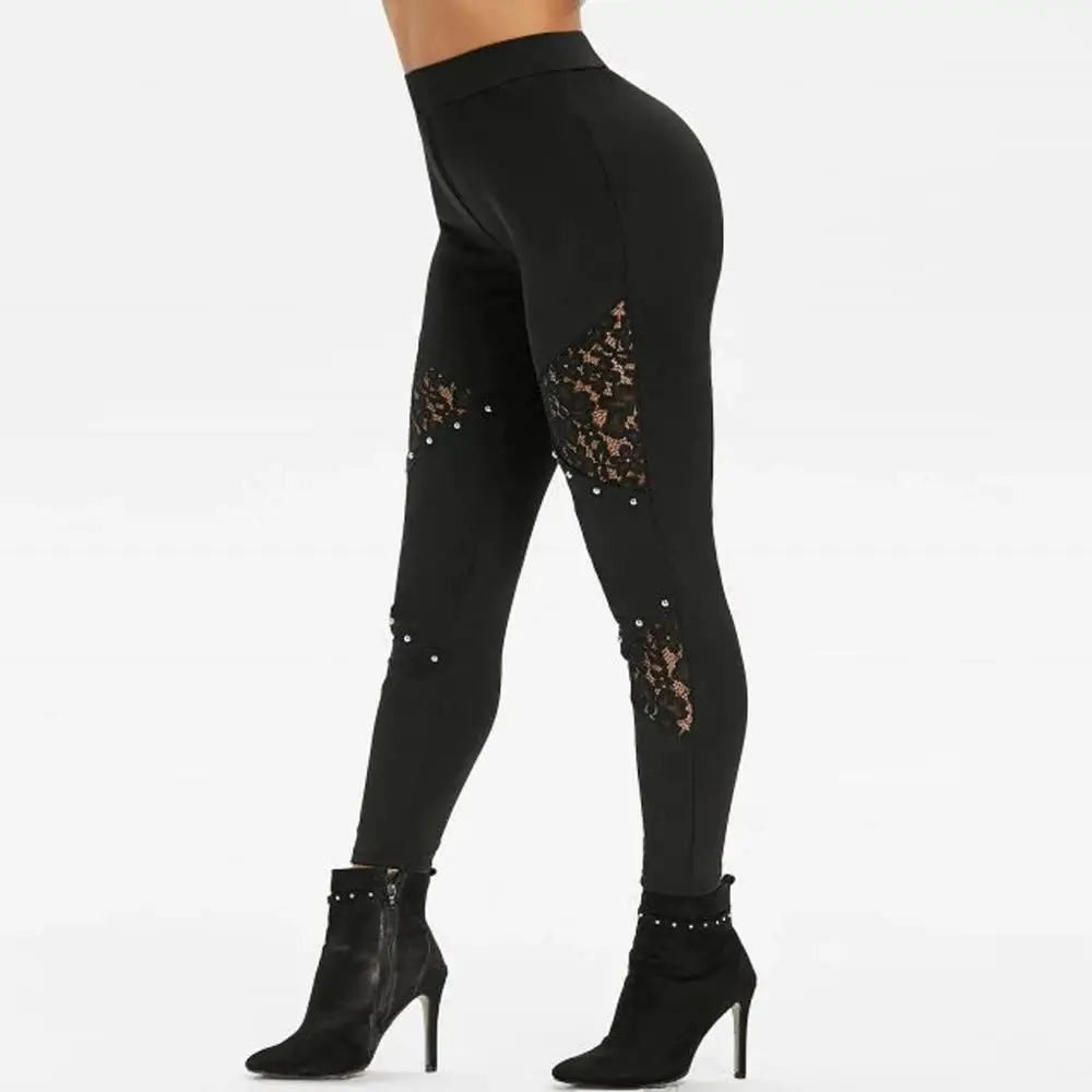 Женские брюки плюс размер женские s эластичный пояс перспектива шипованные Цветы