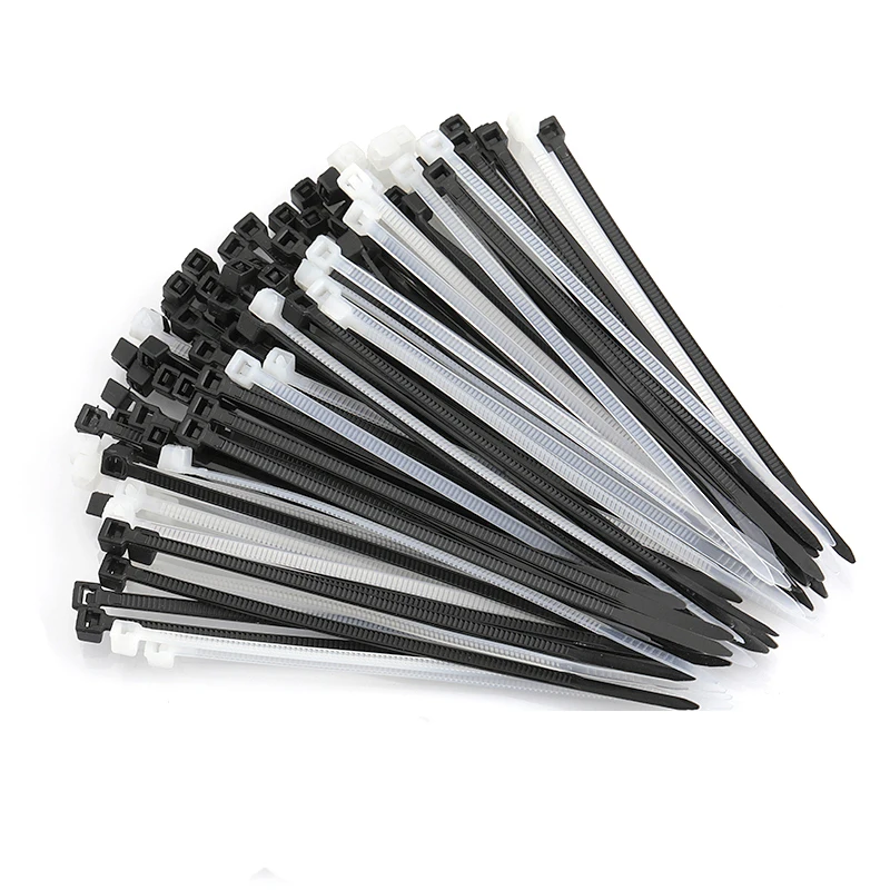 10 шт./лот черный белый самоблокирующийся кабель галстук высокое качество нейлон