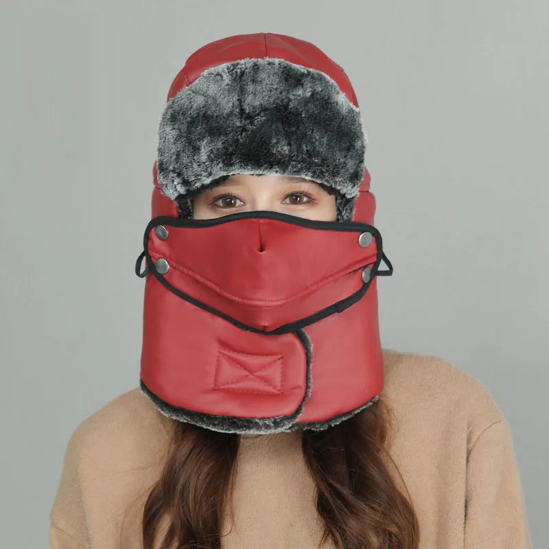 

Новинка 2021, шапка-бомбер с ушным клапаном, Мужская зимняя шапка-ушанка из искусственной кожи на русском и русском языках, стандартная шапка-Авиатор