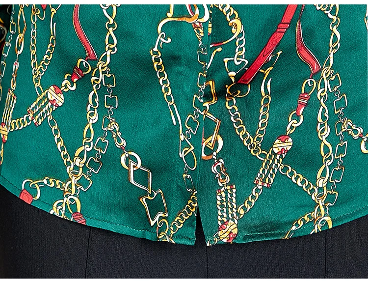 Рубашка женская из натурального шелка летняя свободная с мягкой цепочкой и