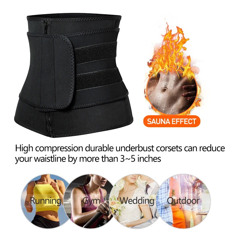 VASLANDA Neoprene Sauna Sweat Waist Cincher Slimming Belt Body Shaper Abdominal Trimmer Shapewear Cintas Modeladora Corsets