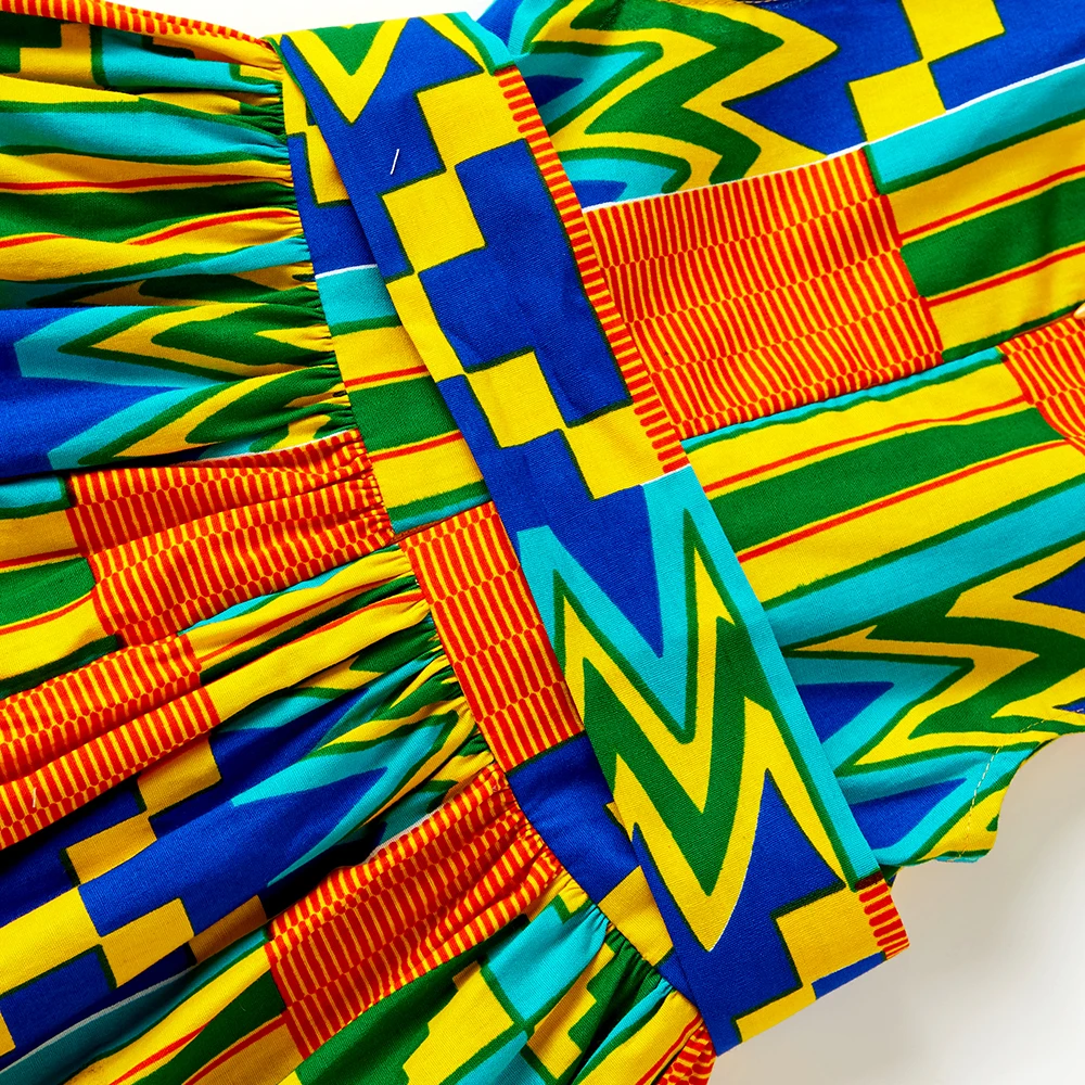Африканская одежда для детей, для маленьких девочек, kente batik, платье с принтом, Анкара, платья, африканская Дашики, kente, традиционная одежда для детей