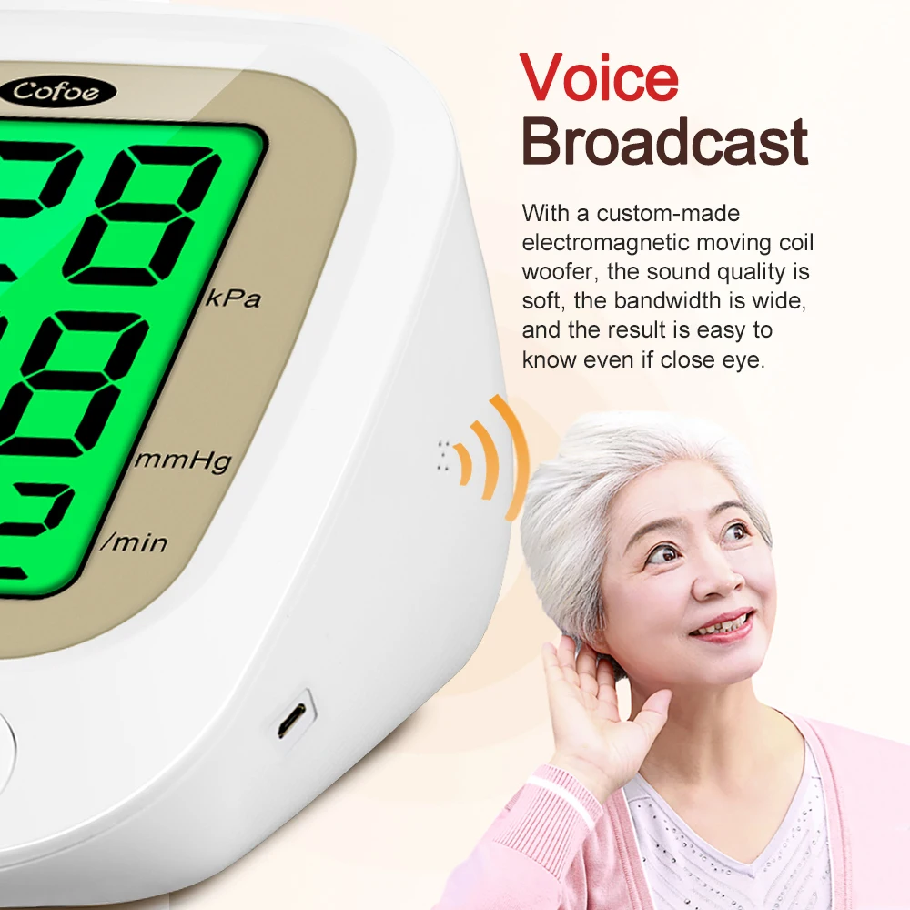 Cofoe Монитор артериального давления автоматический измеритель в верхней руке