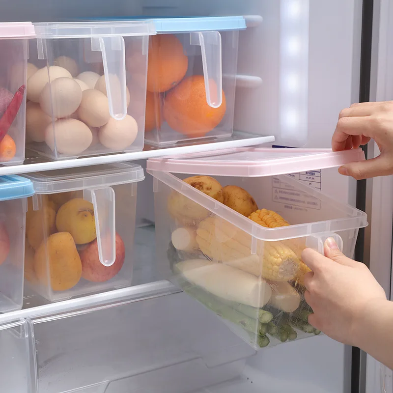 

Refrigerator storage box transparent rectangle drawer type egg food freezing storage box sealed fresh box plastic box storage