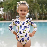 vikionfly baby girls swimwear summer cute long sleeve toddler one piece swimsuit bathing suit swimming suit childrens swim suit