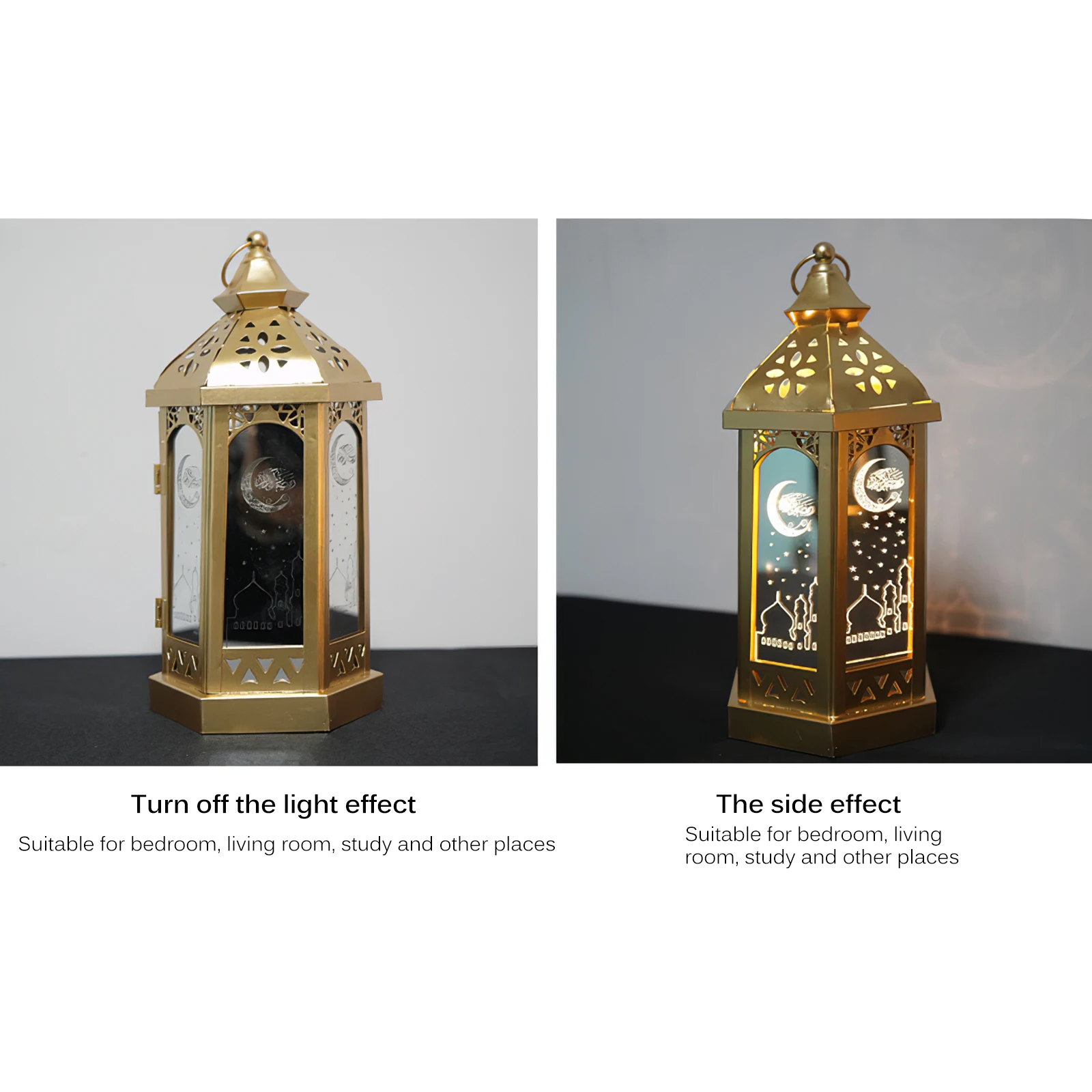 

Ramadan Festival Lantern Night Light Hangable Multi-Pattern Lamp Hangable Vintage Style Lantern Decorative For Home Office Cafe