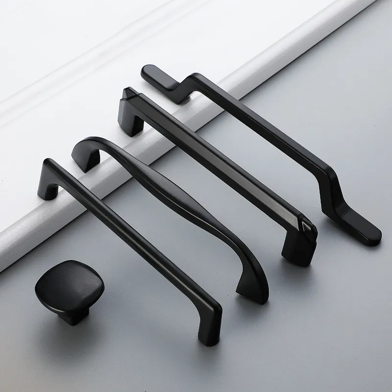 KK &amp FING американский алюминиевый сплав черный кухонный шкаф ручки твердые для