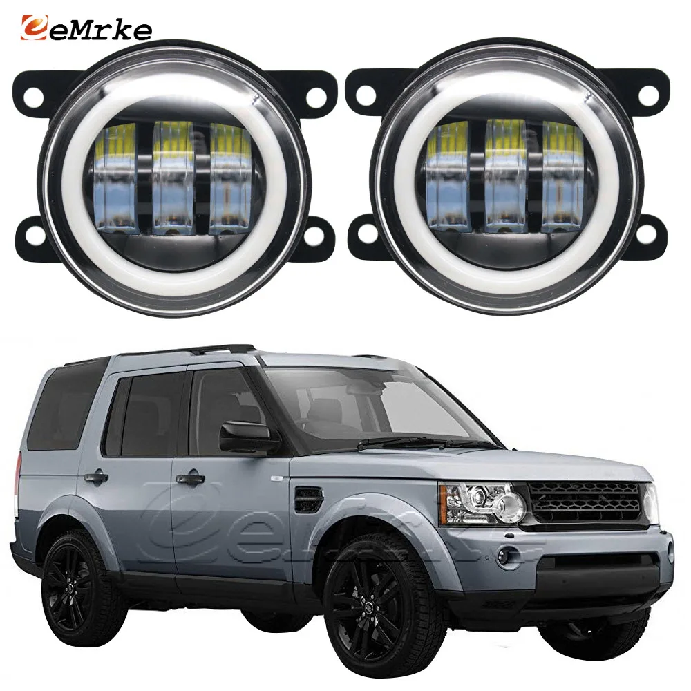 2Pcs Led Fog Lights Assembly for Land Rover Discovery 4 IV LR4 L319 2009~2016 DRL Angel Eye Head Lamp w/ Lens Turn Signal Lights