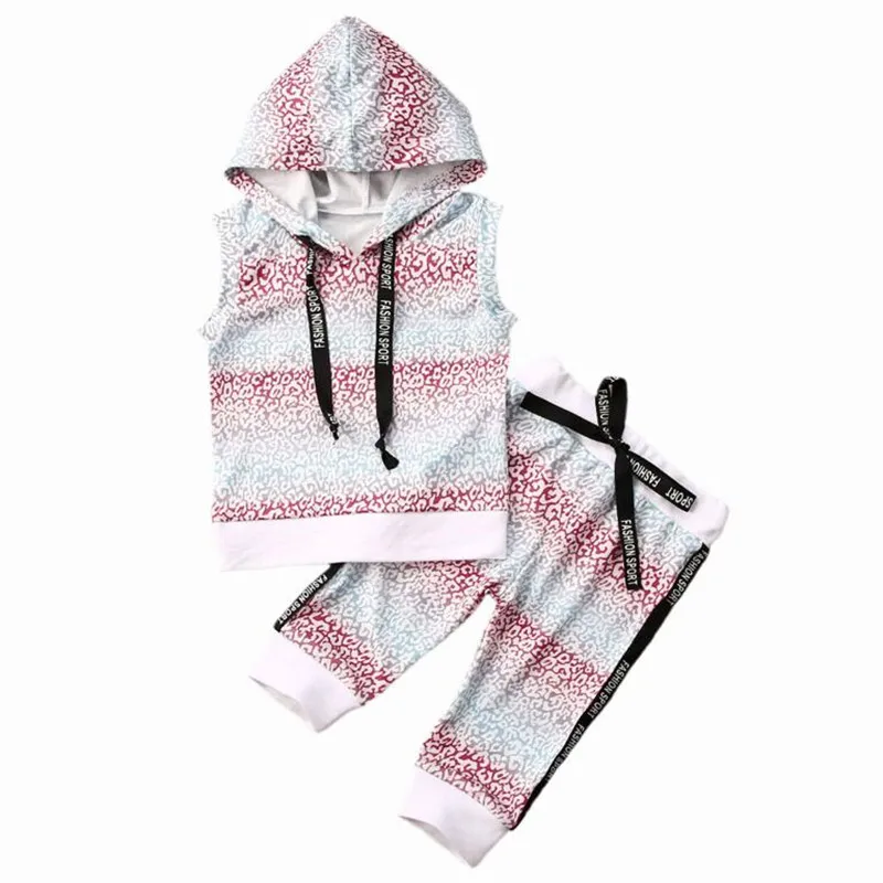 Брендовый летний повседневный комплект одежды для маленьких девочек детский