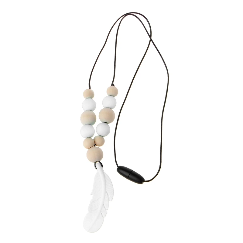 

Baby Infant Silicone Feather Jewelry Teething Necklace Baby Nursing Chewing Toys
