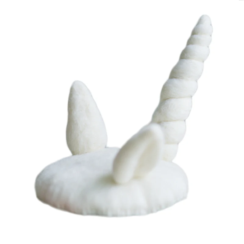 Зажим для волос ручной работы из 100% шерсти с единорогом девочек и женщин |