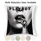 Черно-белый постер, наволочка для подушки, наволочка из хлопка и льна, Playgirl, эстетика Playbunny, ретро, винтажный, креативный Y2k