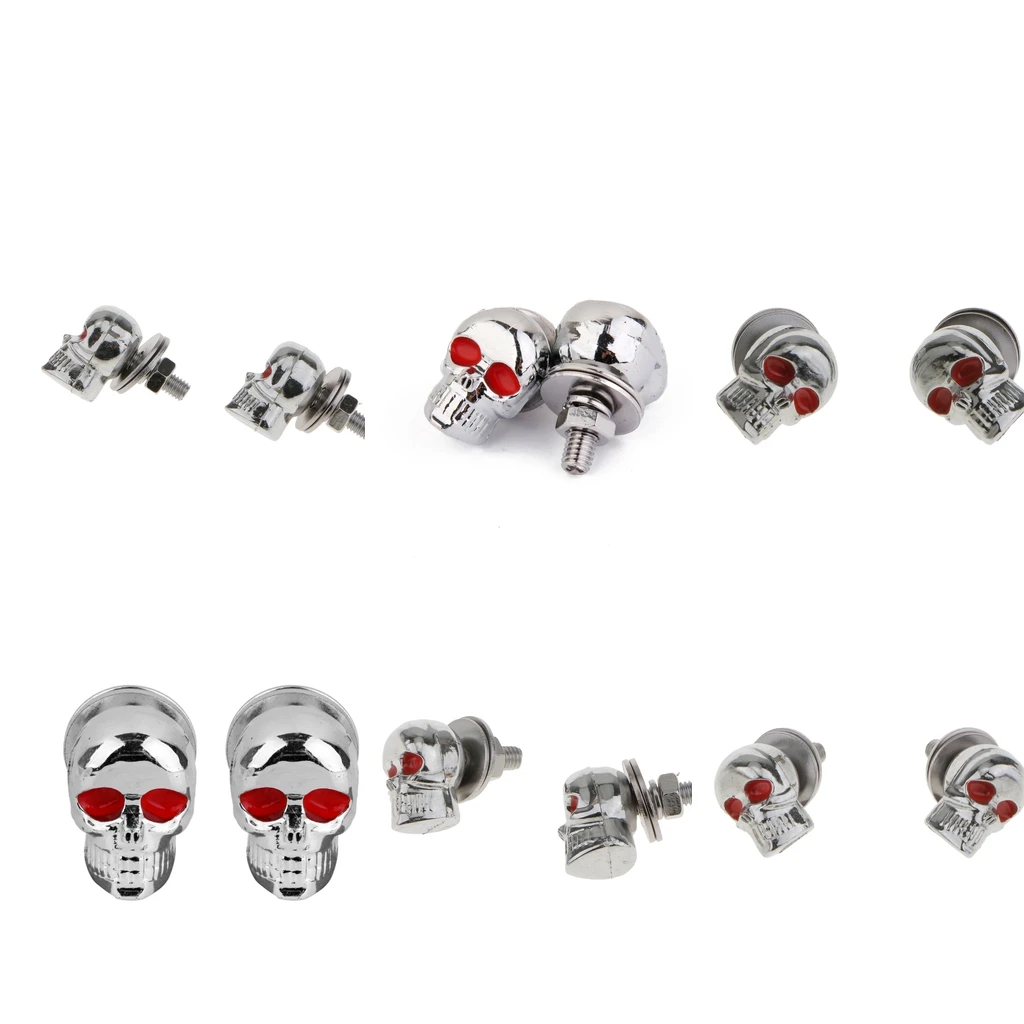12X Мотоцикл Череп номерной знак рамка винты серебро|Уход| |