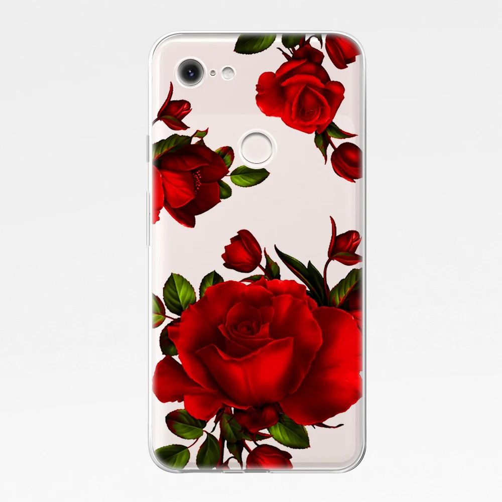 

Rose Flower Phone Case For Google Pixel 5 4a 4 3a 3 2 XL Soft Silicone TPU Cover for Pixel 5XL 4XL 3XL 2XL Coque Coque Funda