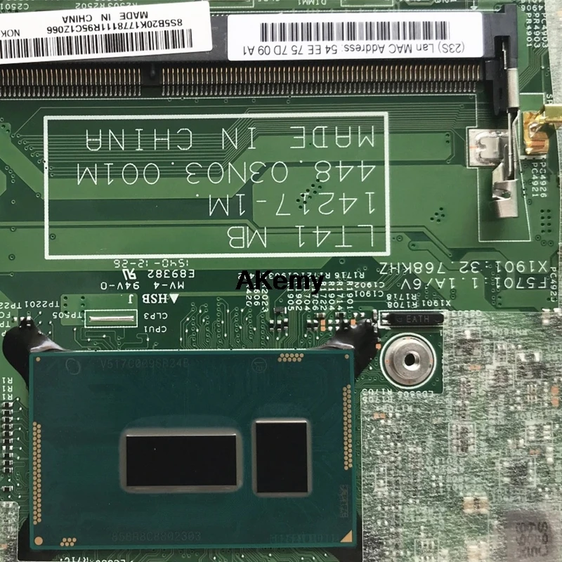 

For Lenovo YOGA 500 -14IBD FLEX3-1470 YOGA500-14IBD Laptop motherboard 448.03N03.001M CPU 3825/3805U DDR3 100% test OK