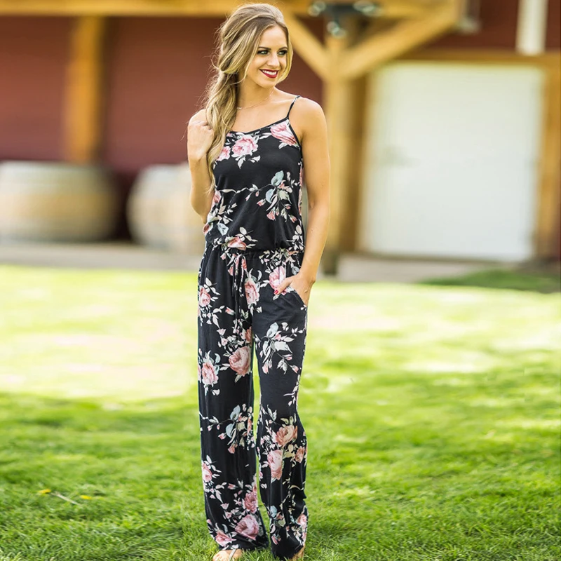 Женский Летний комбинезон без рукавов модный сексуальный в стиле бохо с