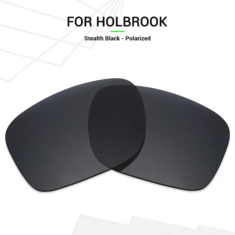 

SNARK Anti-Scratch POLARIZED Replacement Lenses for-Oakley Holbrook OO9102 Sunglasses Stealth Black