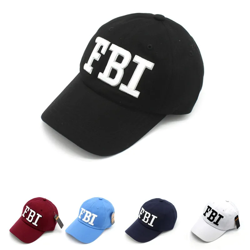 Модная хлопковая бейсболка с вышивкой и надписью ФБР мужские женские шапки в