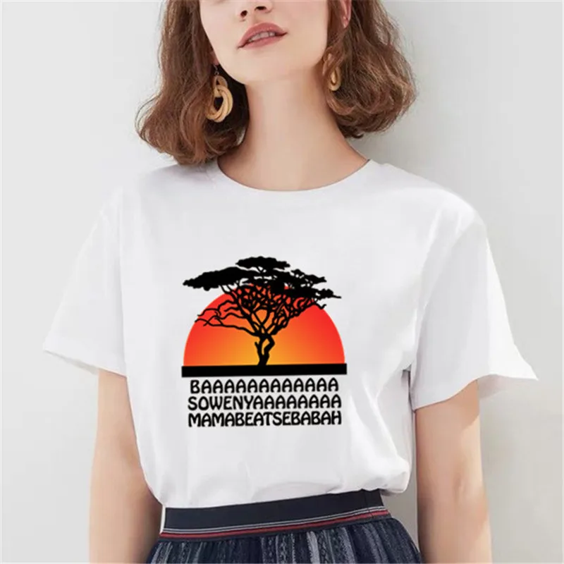 Новая женская летняя футболка с рисунком короля льва модная повседневная Harajuku