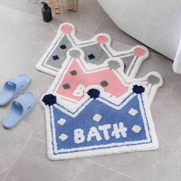 bath rugs thickened cloud crown doormat flocking cartoon door mat home bathroom absorbent non slip floor mat floor toilet carpet