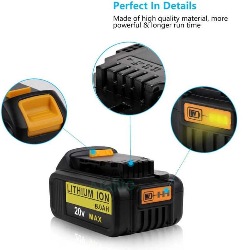 Оригинальная перезаряжаемая литий ионная батарея 20 в 8000 а мАч портативная