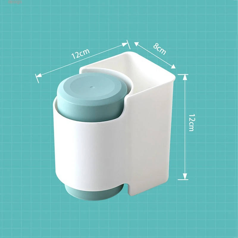 

Toothbrush Holder Toothpaste Rack Mouthwash Cup Strong Adsorption Hanging Storage Rack Bathroom Accessory