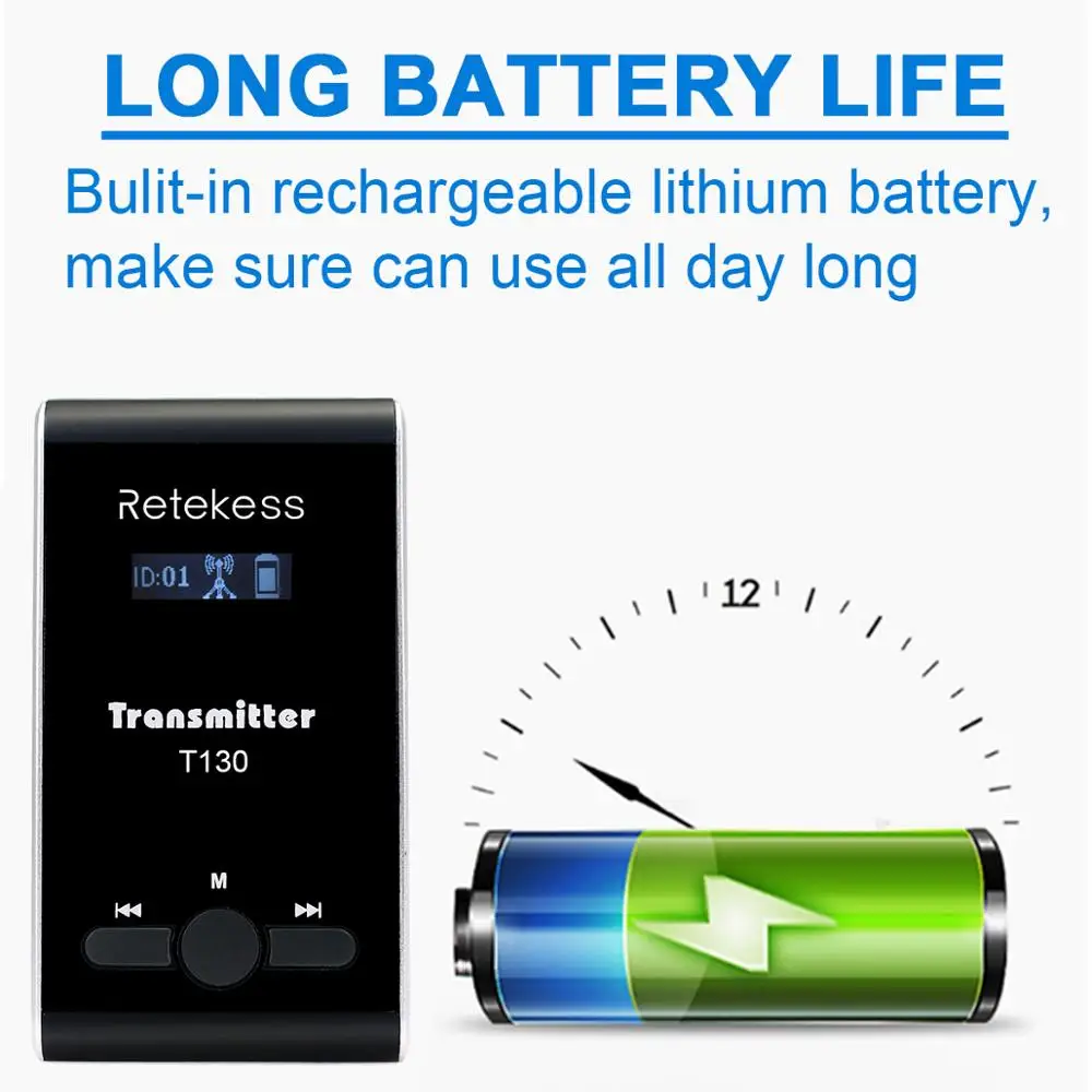 RETEKESS T130 гид-передатчик для беспроводной гид-системы, набор синхронного перевода