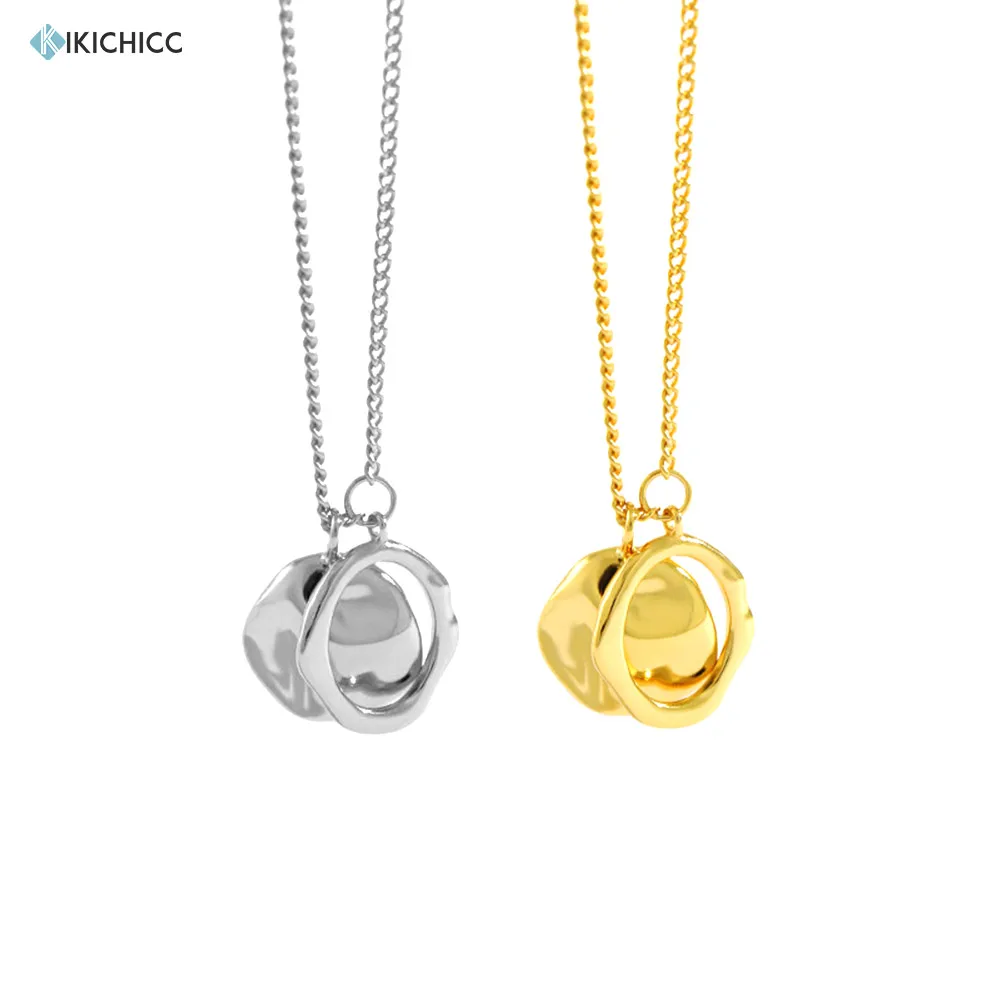 

Kikichicc новый 925 стерлингового серебра два монеты, подвеска, ожерелье с длинной цепью модные роскошные простые украшения 2020 в стиле панк-рок, на свадьбу