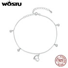 WOSTU стерлингового серебра браслет цепь любящее сердце по низкой цене онлайн-ноги Чиан ссылка модные ювелирные изделия подарки CQT021