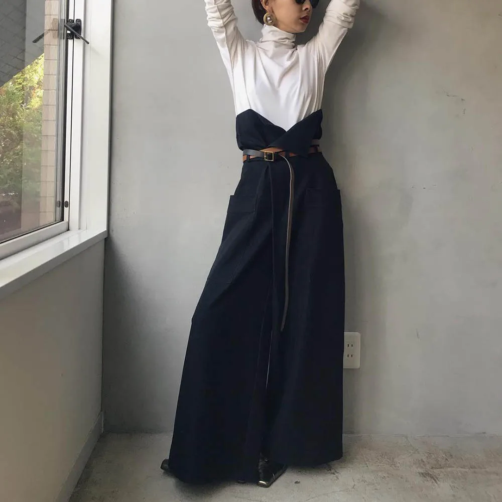 Женский свободный комбинезон с широкими штанинами элегантная белая футболка