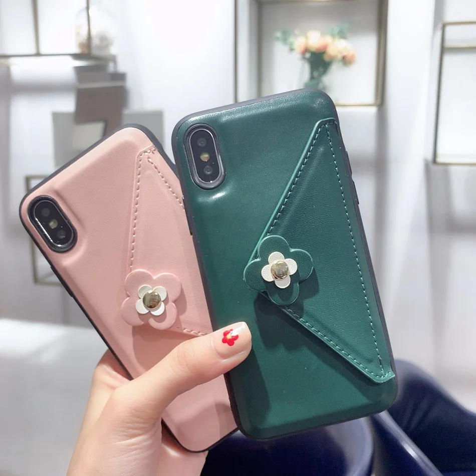Силиконовый чехол для iPhone 11 Pro XR X XS MAX Модный бумажник из искусственной кожи с
