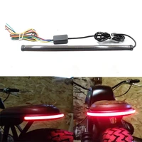 30cm motorcycle led taillight light flowing turn signal smoked black two color red strobe waterproof