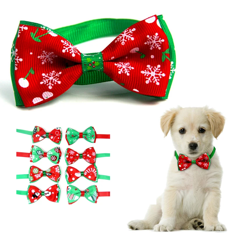 Рождественский праздник для питомца кошки собаки ошейник регулируемый галстук
