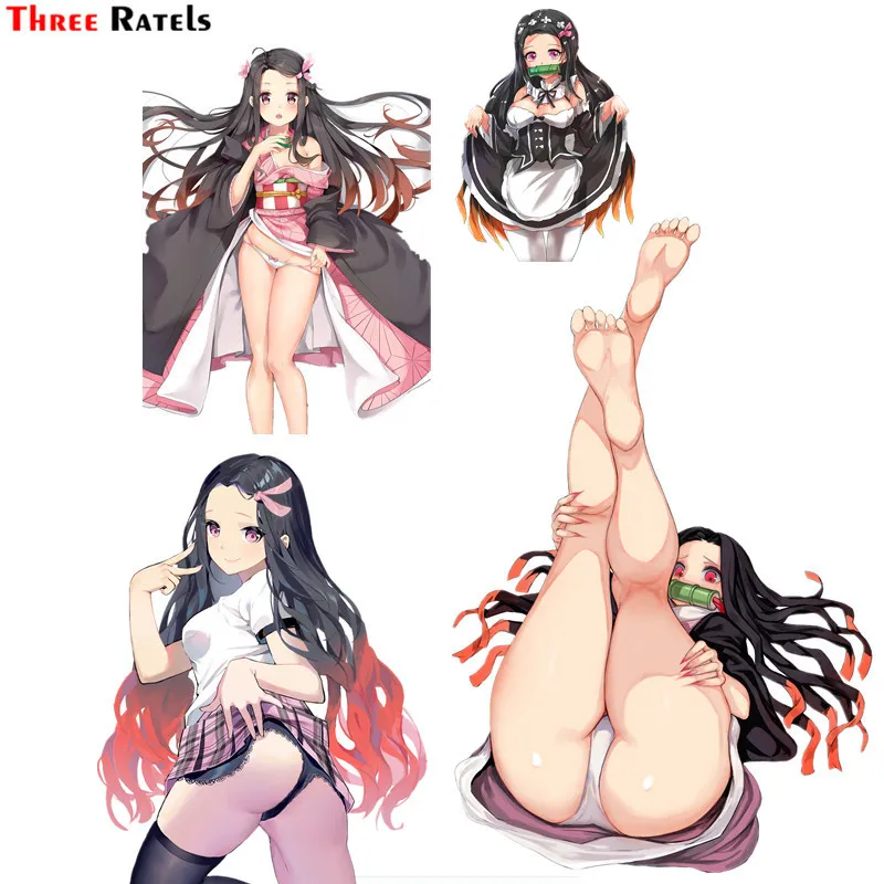 

Three Ratels F576 Kamado Nezuko Kimetsu No Yaiba наклейка для кузова автомобиля ПВХ фигурка-стикер