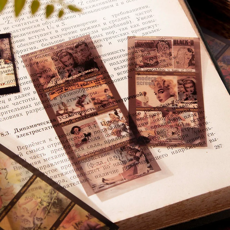 Ретро фильм Торт еды Лаванда Цветок Звездное фото Украшение Наклейка