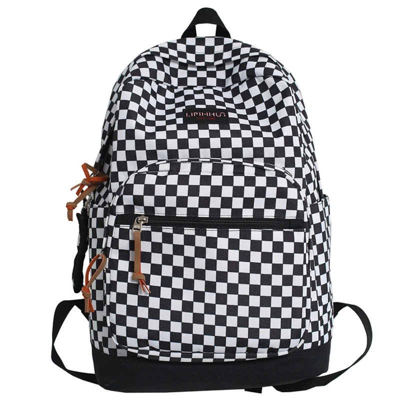 

Fashion Plaid Women Backpack Waterproof Oxford School Backpacks For Girls Boys Large Capacity Men Female Travel Bagpack Purse