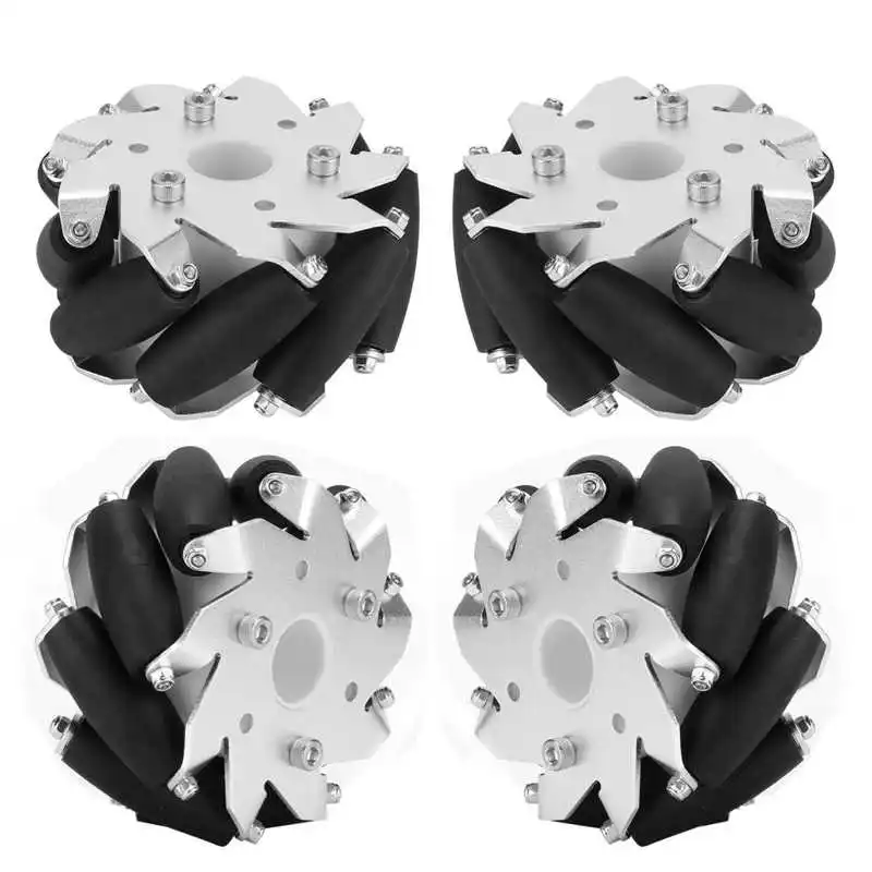 RC Car Accessory 100mm Durable Steel Mecanum Wheels Set Left Right for Robot 14162 Wheel |