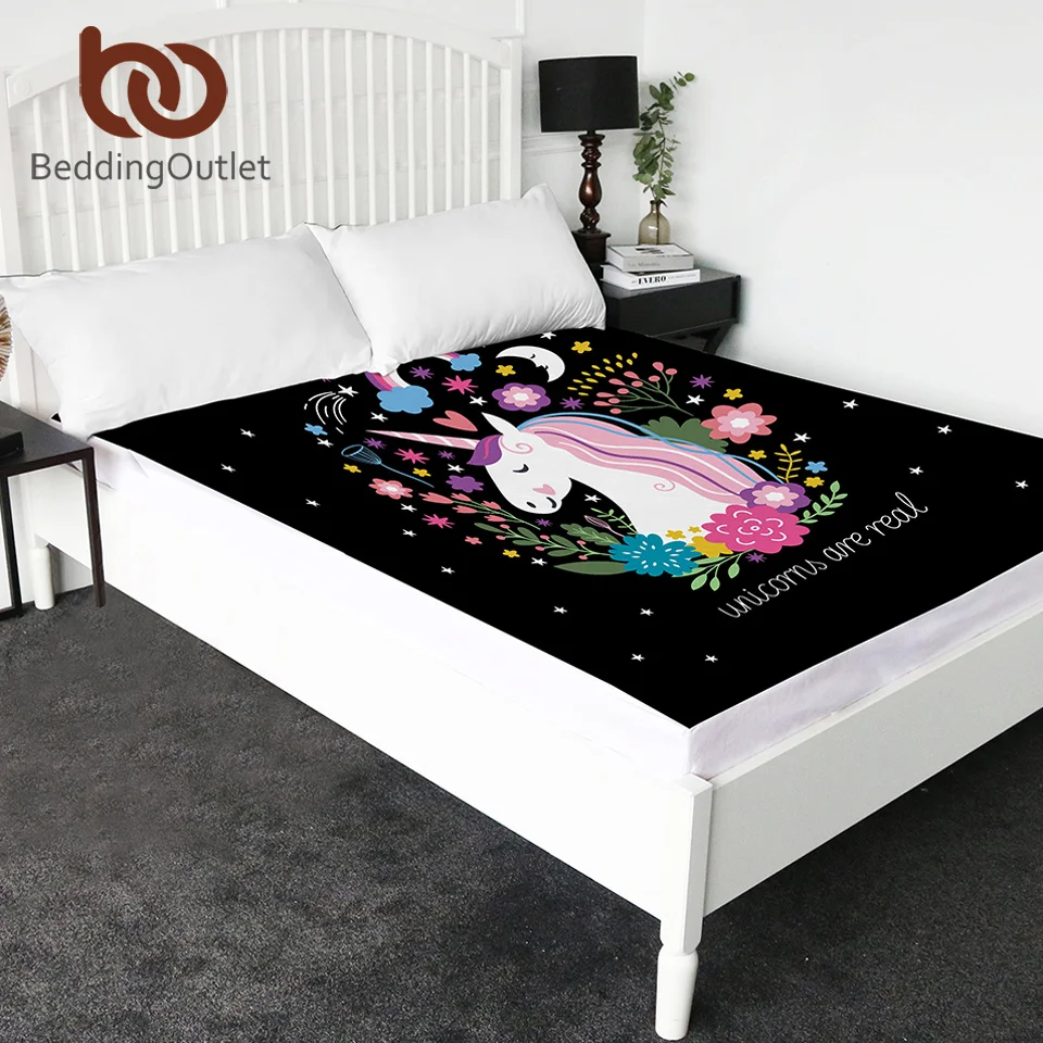 Простыня с объемным принтом в виде единорога BeddingOutlet простыня из микрофибры